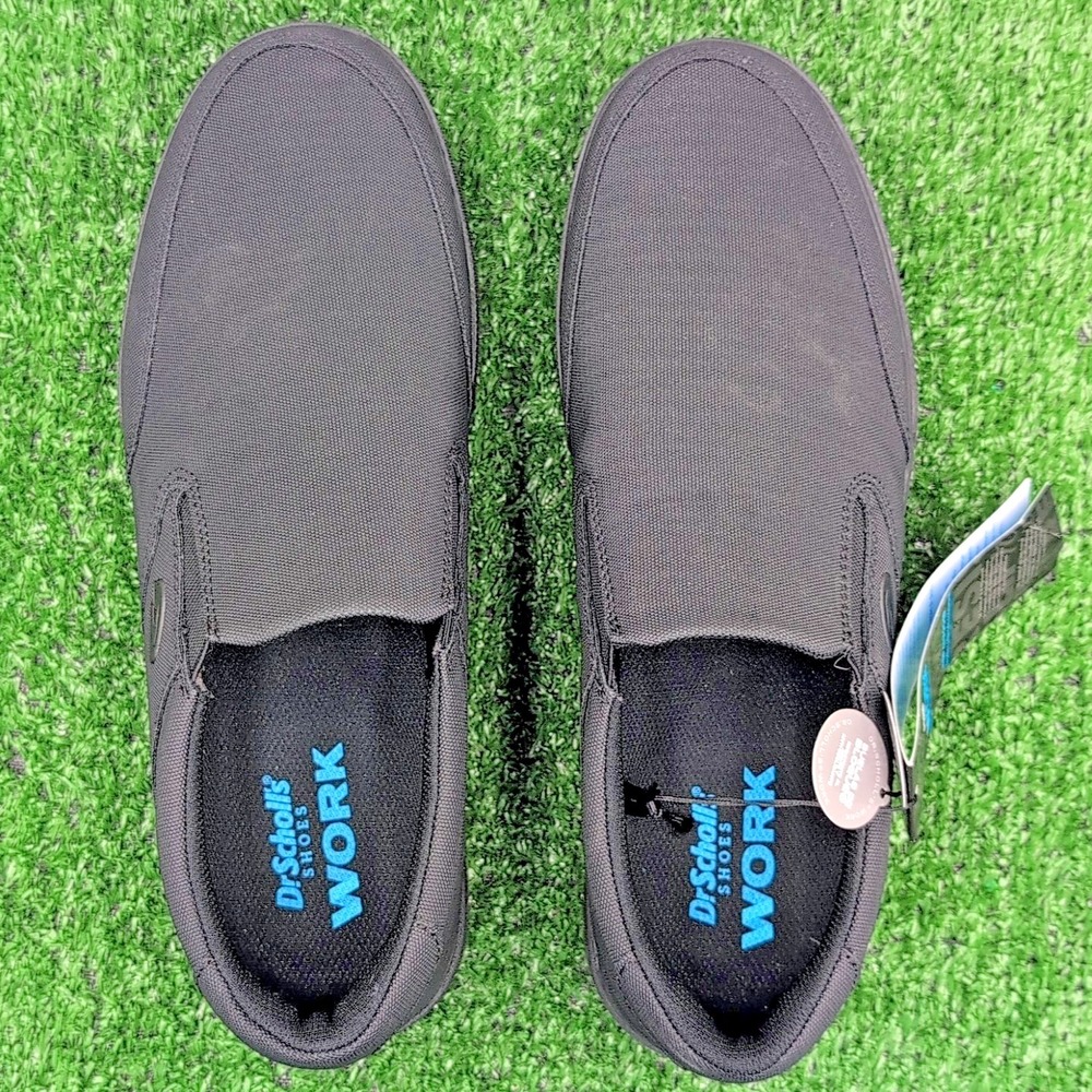 Dr Schollls Valium Shoes Mens 11 M Work Sneakers Flat Black Fabric Slip On - Picture 11 of 11